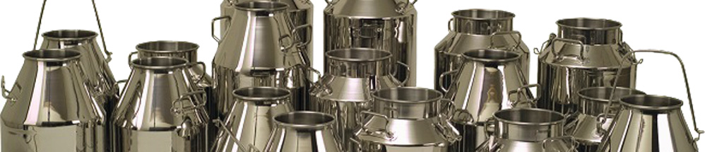 Stainless steel milk churns & churn buckets